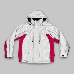 Ski Extreme Men’s Hooded Winter Ski Jacket – White & Red – Size M